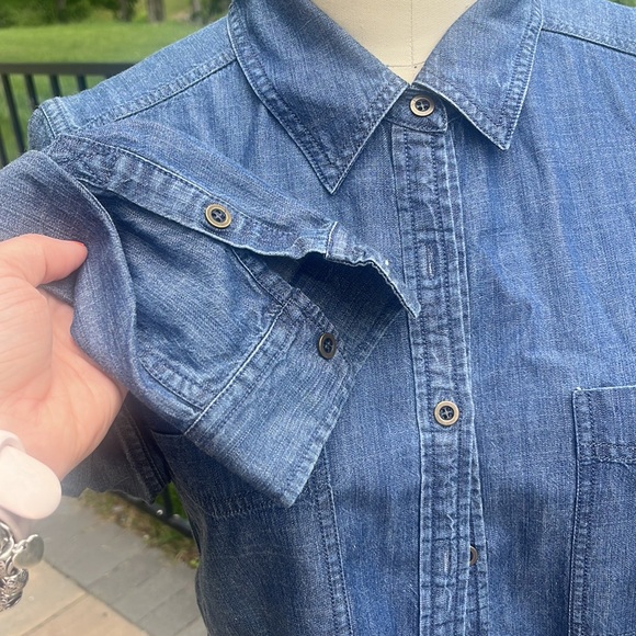EILEEN FISHER WOMAN JEAN BUTTON DOWN SHIRT - Picture 2 of 5